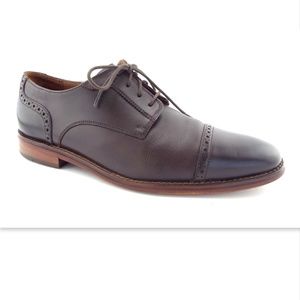 COLE HAAN Brown Leather Cap Toe Men's Oxfords Lace-up Shoes 9.5